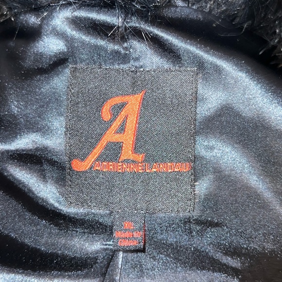 Marc Bouwer Black Faux Fur Chic Glam Furry Capalet Jacket Sz XL Cape - Picture 4 of 11